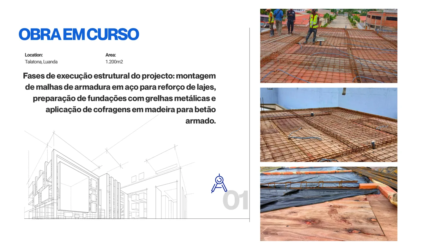 Página do portfolio dedicada a uma obra em curso